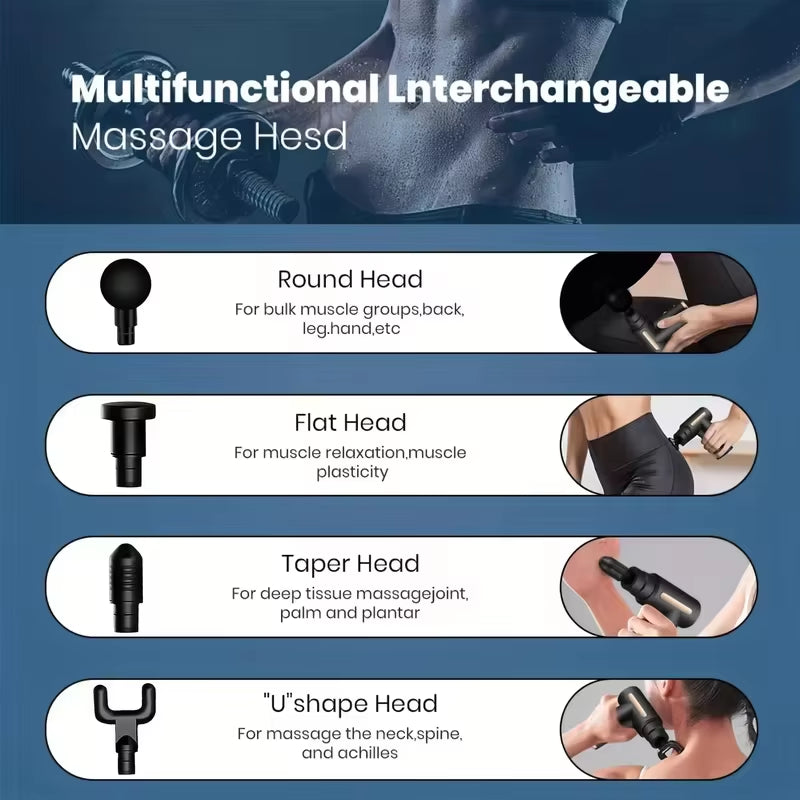 Pulserelief Pro™ – Portable LED Percussion Massage Gun for Deep Tissue Recovery